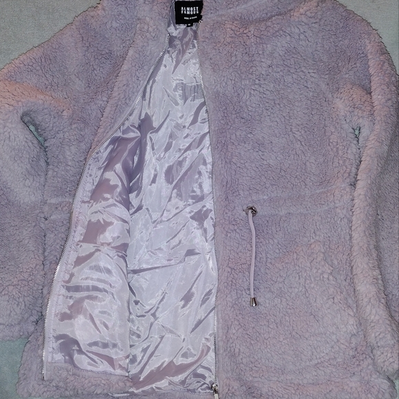 Sherpa Hooded Jacket in Lavender - Picture 8 of 10